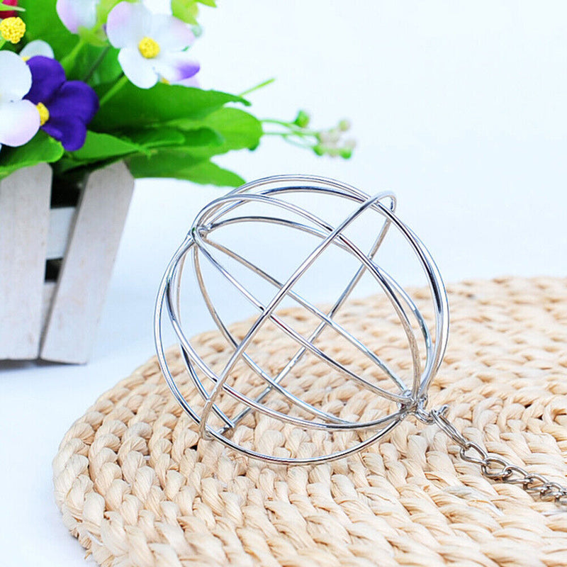Round Sphere Grass Ball Rack Rabbit Guinea Pig Stainless Steel Straw Ball Newly