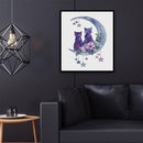 Full Cross Stitch 11CT Counted Moon Cats Embroidery DIY Animal Needlework K
