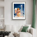 DIY Rhinestone Little Girl Full Round Drill Diamond Painting Mosaic Home De