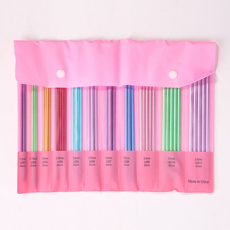 55pcs Straight Knitting Needles Alumina Crochet Hooks Weaving Craft Tools