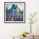 Flower Villa DIY Full Drill Round Diamond Painting Cross Stitch Art Craft Newly