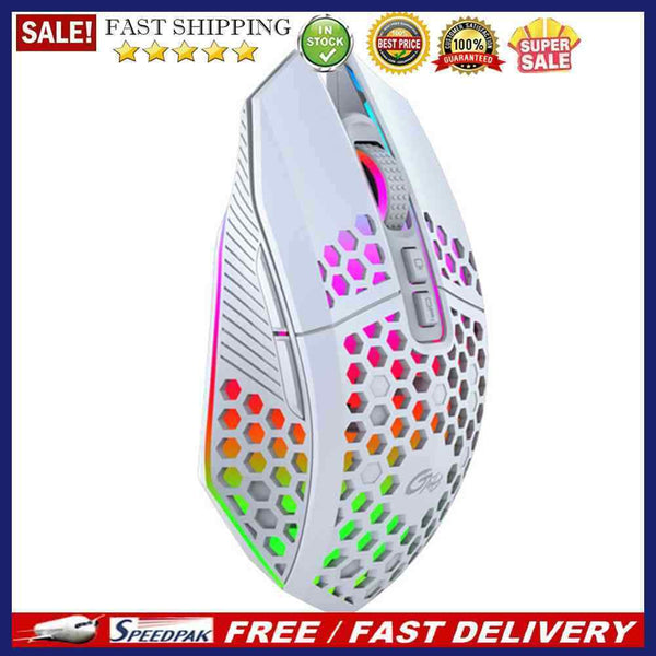 X801 8 Keys Honeycomb Wireless Mouse for PC Gamers 1600DPI RGB Rechargeable Mice