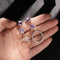 Women Purple Crystal Dangle Earrings Ear Stud Drops Earrings Rhinestone
