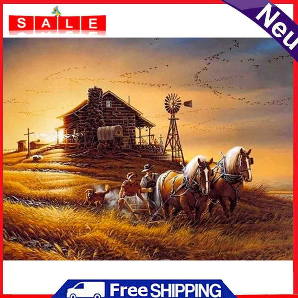 5D DIY Full Drill Diamond Painting Dusk Embroidery Craft Kits Bedroom Wall Art