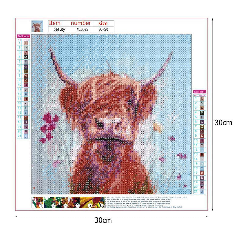 5D DIY Full Drill Diamond Painting Yak Cross Stitch Embroidery Mosaic Kit Newly