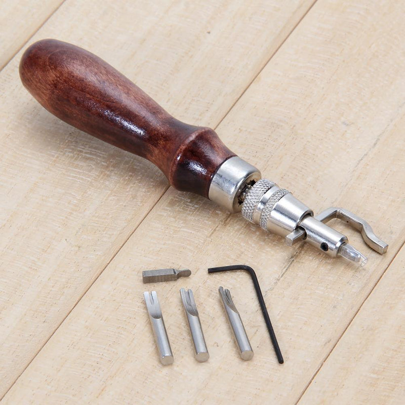 1 Set 5 in 1 Leather Tools Grooves Leather Groover Adjustable Width 1.5-20mm LED
