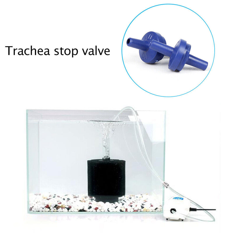 10pcs Tracheal Check Valve Fish Tank Aquarium Non Return Air Pump (Blue)