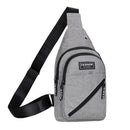 Double Zippers Solid Color Chest Bags Men Outdoor Sports Nylon Crossbody Bags
