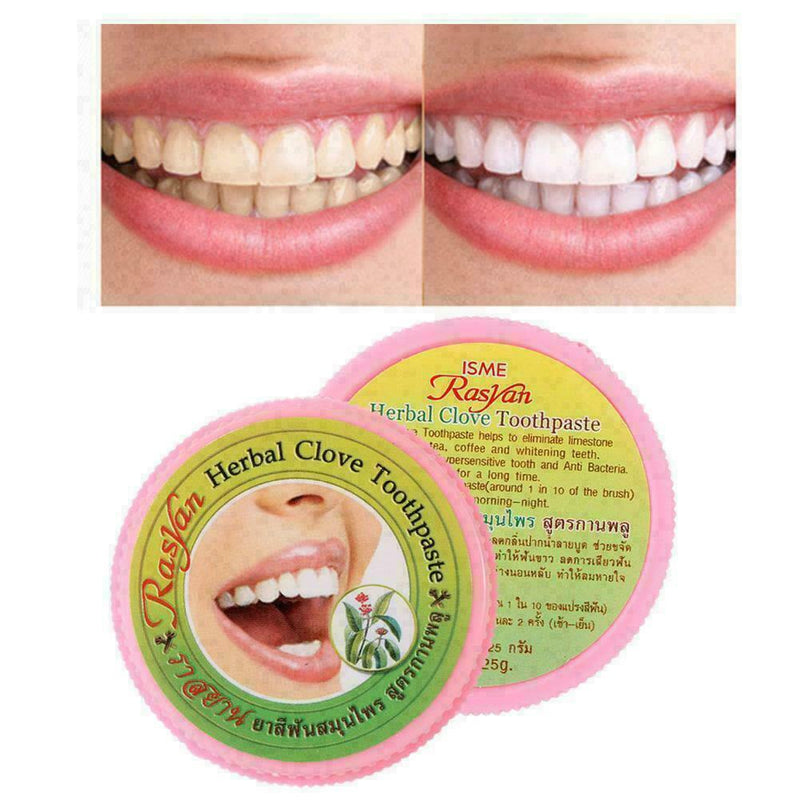 25g ISME Rasyan Herbal Clove Toothpaste - Teeth Whitening, Antibacterial E2F1