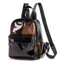 2pcs Transparent Jelly Girl Boys Backpacks  Teenage Schoolbag(Black)