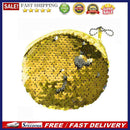 Fashion Women Sequins Keychain Change Purse Round Wallet Coin Bags (Yellow)