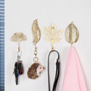 Home Decoration Leaf Shape Wall Hanger Wrought Iron Hook Hanging Storage Rack