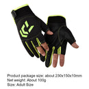 3-Finger Cut Unisex Arrow Fishing Gloves Non-Slip Angling Gloves (Green)