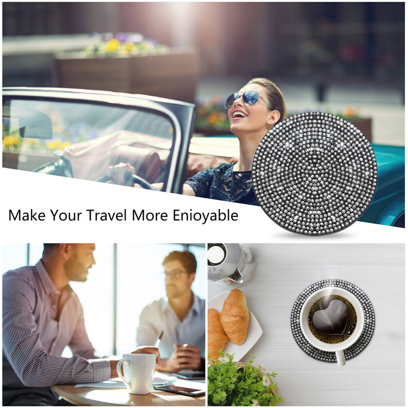 Silicone Round Non-slip Coaster - Car Accessory & Shinning Decor (White) Newly