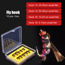 10x Sequins Fly Fishing Lures Artificial Bait Flies with Barbed Hook (12) Newly