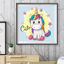 Full Drill DIY Round Diamond Painting Cartoon Color Horse Cross Stitch Kit Newly