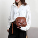 Women Daily Rivets Multi Pockets Shoulder Tote Street Shopping PU Messenger Bags