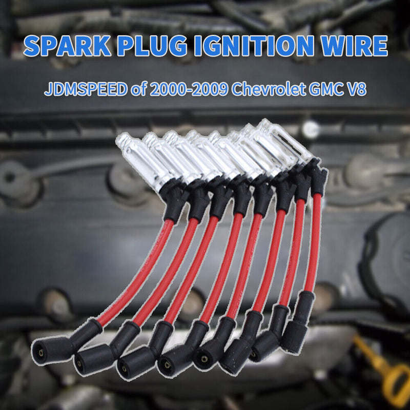 8x Car Spark Plug Ignition Wire for Chevrolet GMC V8 2000-2009 Accessories Newly