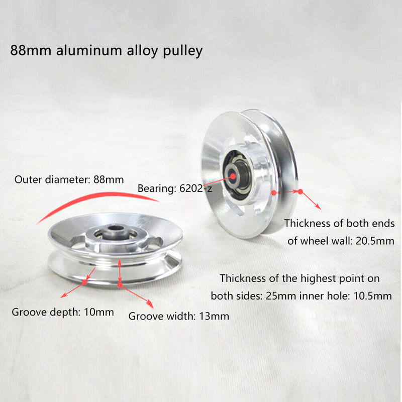 Aluminium Alloy Bearing Pulley Wheel Fitness Gym Equipment Replace (88mm) Newly