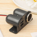 Socket Splitter Two USB Port Car Cigarette Lighter Power Adapter Fast Charger