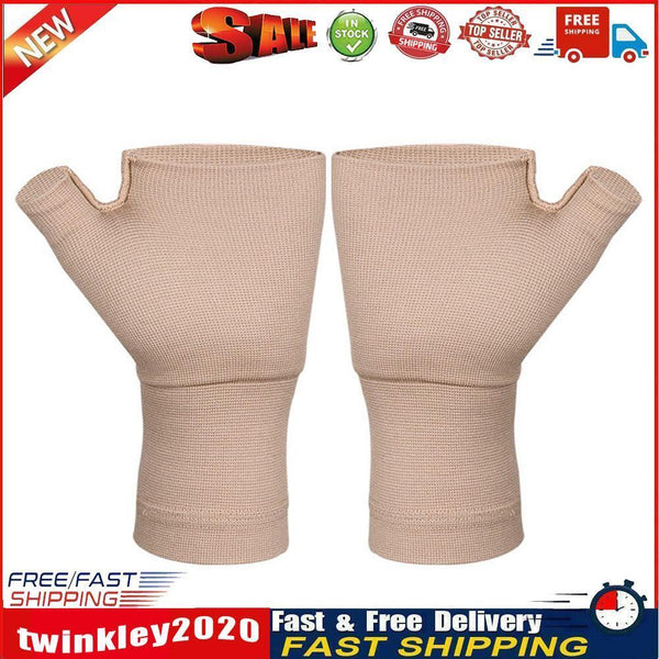 Golf Compression Wrist Gloves Thumb Carpal Wrist Support Brace (Champagne) Newly