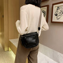 Fashion Saddle Crossbody Bag Women Soft Leather Chest Zipper Purse Phone Pouch