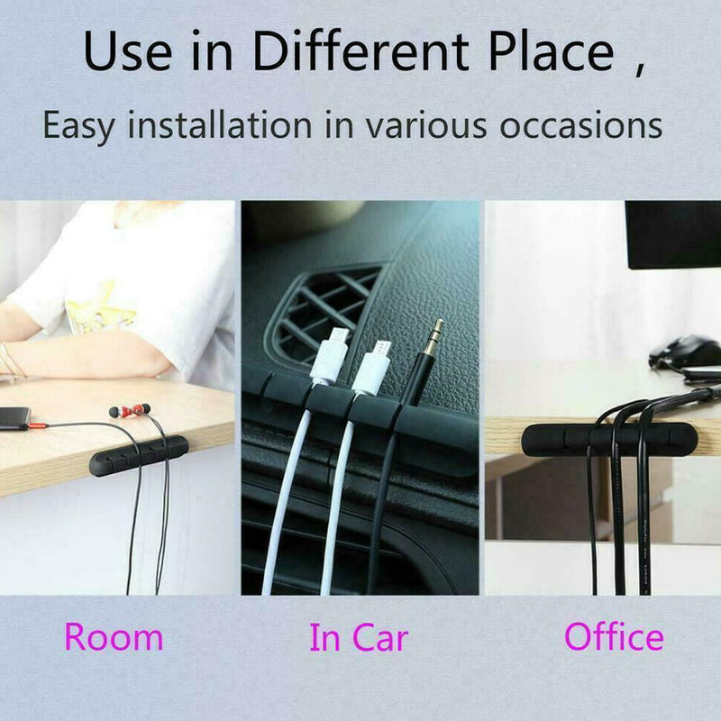 Cables Drop Clip Desk Tidy Organiser Wire Cord Lead Holder Charger Usb P8G0