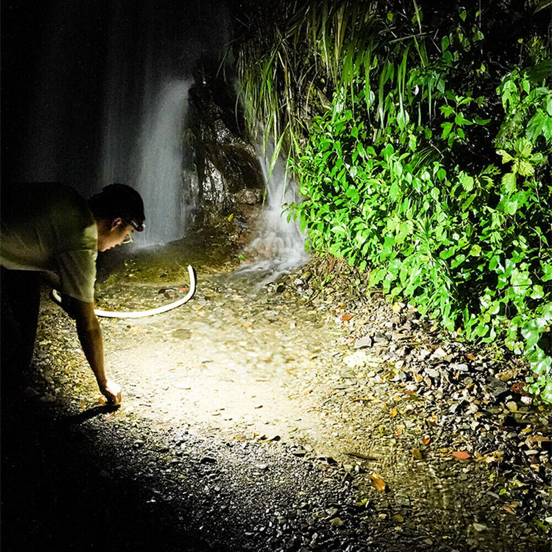 LED COB Headlamp Flashlight USB Rechargeable Mini Magnet Outdoor Headlight