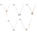 Clavicle Chain Japanese and Korean-Style Heart Titanium Steel Necklace Bow-knot