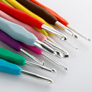 11PCS Aluminum Crochet Hooks Knitting Needles Multi Color Comfort Ergonomic Gri