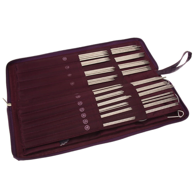 104pcs Stainless Steel Straight Knitting Needles Crochet Hook Weave Set Newly