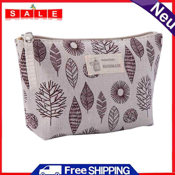 Canvas Make Up Organizer Women Cosmetic Wash Pouch Print Zipper Money Bard Bagd