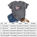 Independence Day Print Love Letter Tea T-Shirt (Grey M)
