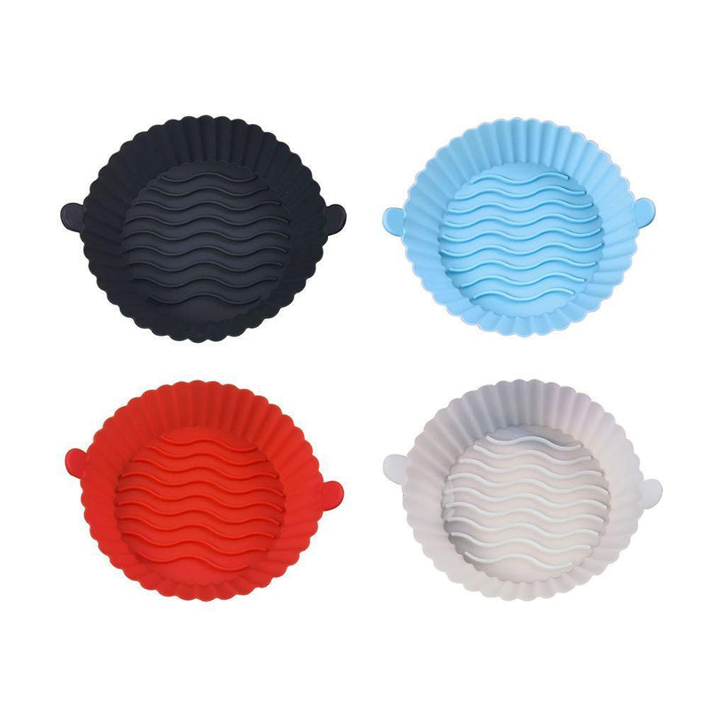 Silicone Air Fryer Liner Non-Stick Fryer Basket Steamers Oil Mat (White)
