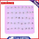 Occitop Women's Earrings, Round, Plastic, White, 20 Pairs