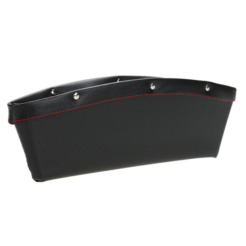 PU Leather Catcher Box Car Seat Slit Storage Pocket (Black) Newly