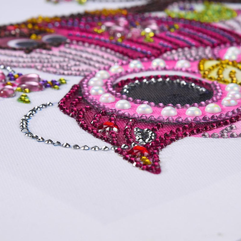 5D DIY Special Shaped Diamond Painting Pink Bird Cross Stitch Embroidery