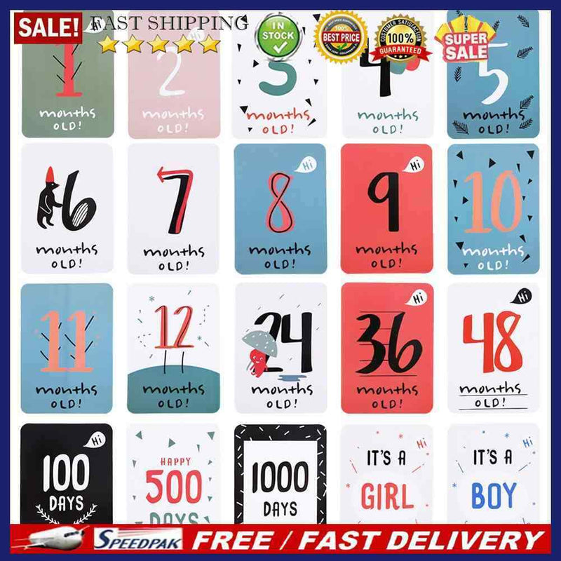 1 Set Baby Birth Month Days Commemorative Card Pregnant Women Photo Backgro