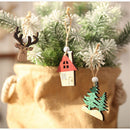 Home Craft Ornaments Christmas Tree Decor Wooden Hanging Pendant Car