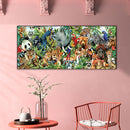 DIY Hand Paint on Canvas Animal Family Oil Picture Drawing Paint By Numbers