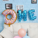 Boy Girl Party Banner Decor One Letter Donut Foil Balloons Set 1st Birthday