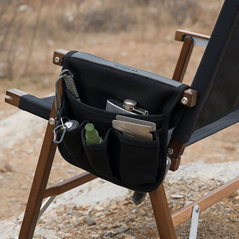 ShineTrip Camping Chair Side Bag Canvas Kermit Chair Armrest Storage Bags Pouch