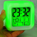 Alarm Clock 7Color Change LED Digital Glowing Modern Night Bedroom Light D6D4