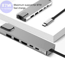 6 in 1 USB Type C Hub Adapter with 4K HDMI USB 3.0 2.0 RJ45 PD Charging Port