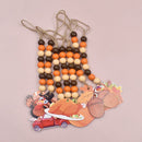 Home Deocr DIY Thanksgiving Wooden Tray Decoration Tassel Beads Garland Pendant