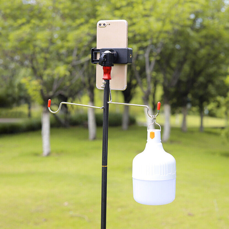 Outdoor Camping Folding Lamp Pole Holder Mobile Live Selfie Fixing Stand Bracket