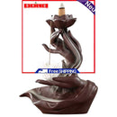 Buddha Lotus Backflow Incense Holder Incense Burner Candle Stick Holder Decor