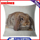 Rabbit Printed Cushion Linen Bed Throw Pillow Case Artistic Home Decor Cover