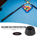 10pcs Pool Cue Tail Protective Sleeve Billiard Bar Rubber Bottom Pad Holder