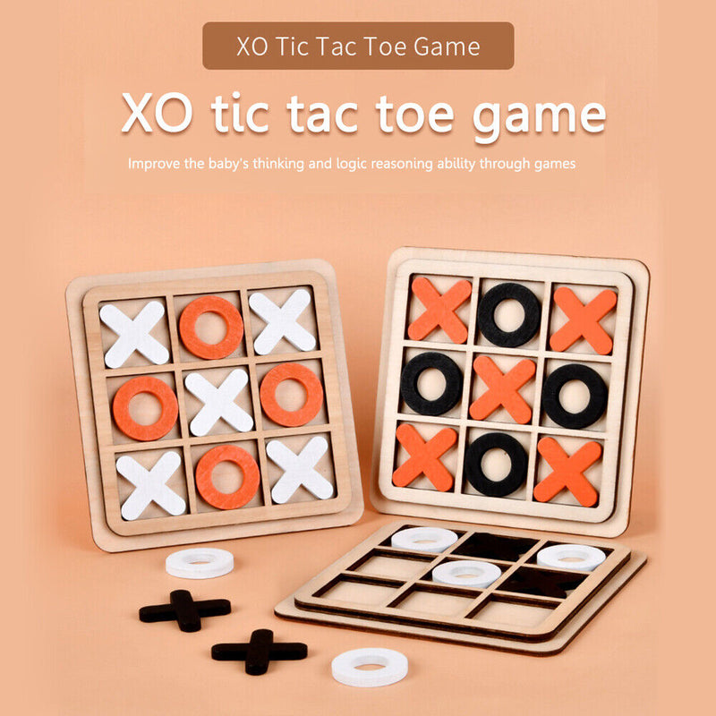 X O Game Blocks Tabletop Wooden Parent-Child Battle Game Board Children Gifts